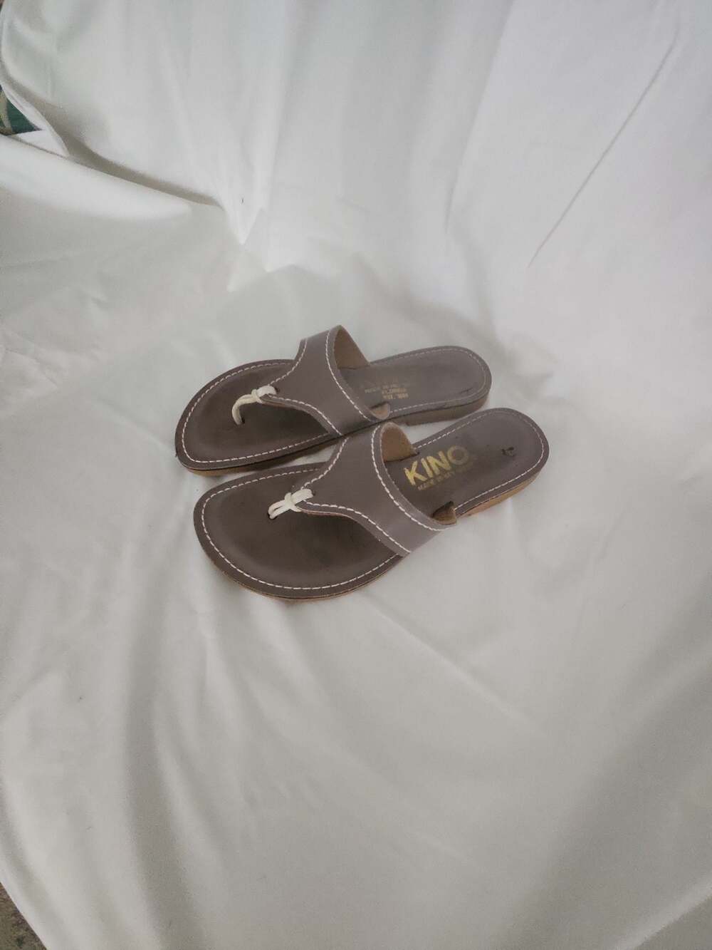 Kino Lily Handmade Leather Thong Sandals Key West Gray